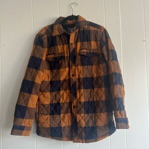 George Men's Orange and Blue Checkered Shirt Jacket